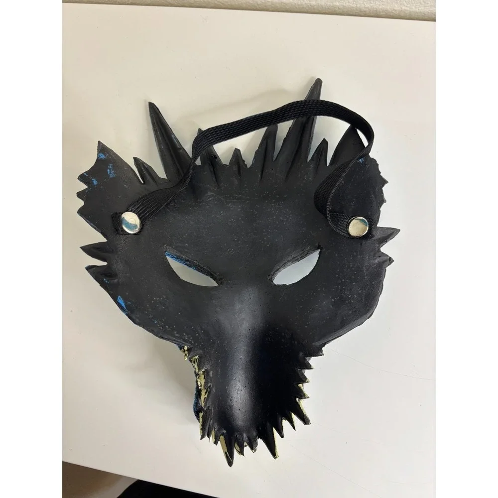 Animal Dragon Halloween Cosplay Costume Blue Red Mask Rubber like